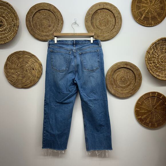 Abercrombie Distressed Oversized The 90s Baggy Low Rise Jeans Denim 32/14 - Picture 2 of 4